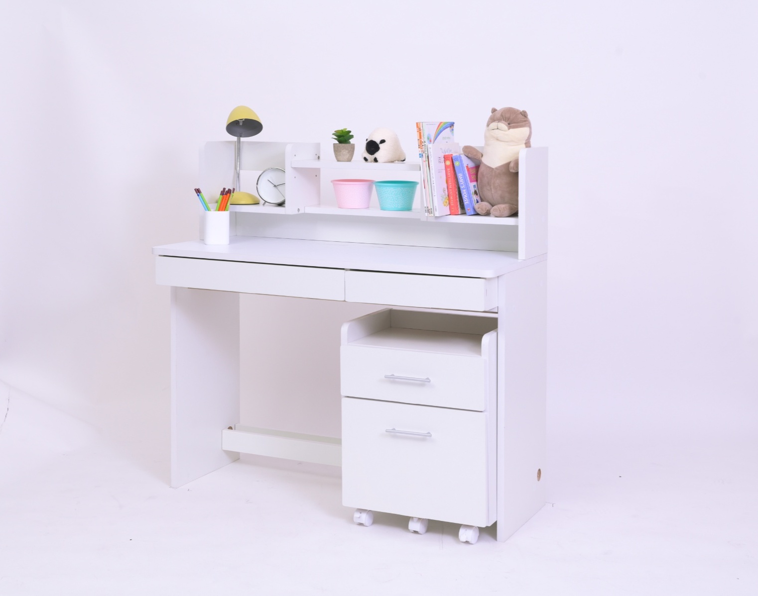 学習机セット 3点セット(デスク＋上棚＋ワゴン) 幅100cm - 家具専門店
